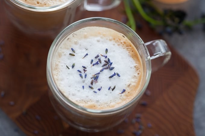 Cozy Lavender Latte with Almondmilk – The Foodie Dietitian
