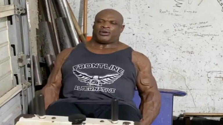 Legendary Bodybuilder Ronnie Coleman Powers Through Calf Raises for Reps, Continues to Inspire