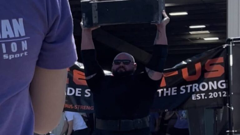 Strongman Jacob Finerty Captures Block Press World Record of 175.5 Kilograms (386.6 Pounds)