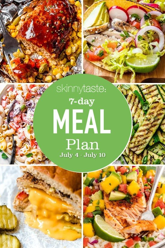 7 Day Healthy Meal Plan (July 4-10)