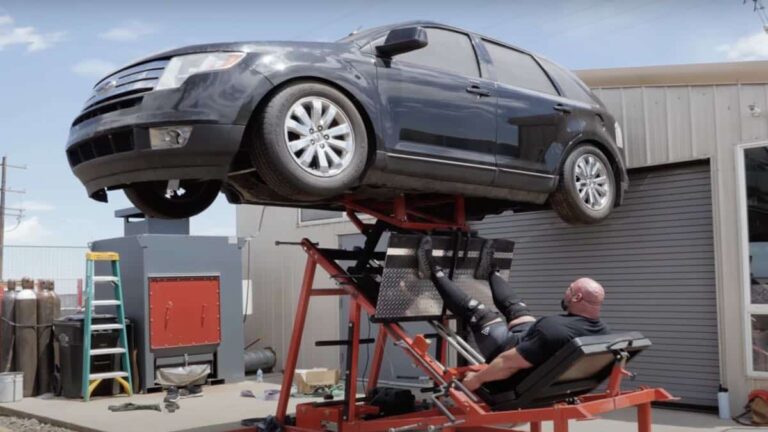 Brian Shaw Leg Presses a 2,000-Pound Automobile in Prep for the 2022 Shaw Classic