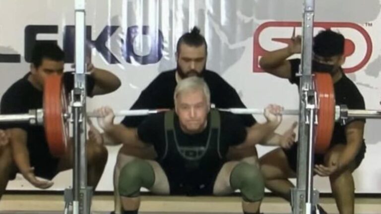 71-12 months-Old John LaFlamme (93KG) Squats 198 Kilograms (436.5 Kilos), Sets Latest World Record