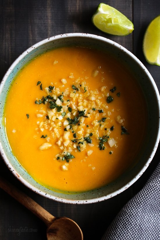 Turmeric Roasted Sweet Potato Soup (Vegan and Dairy-Free)