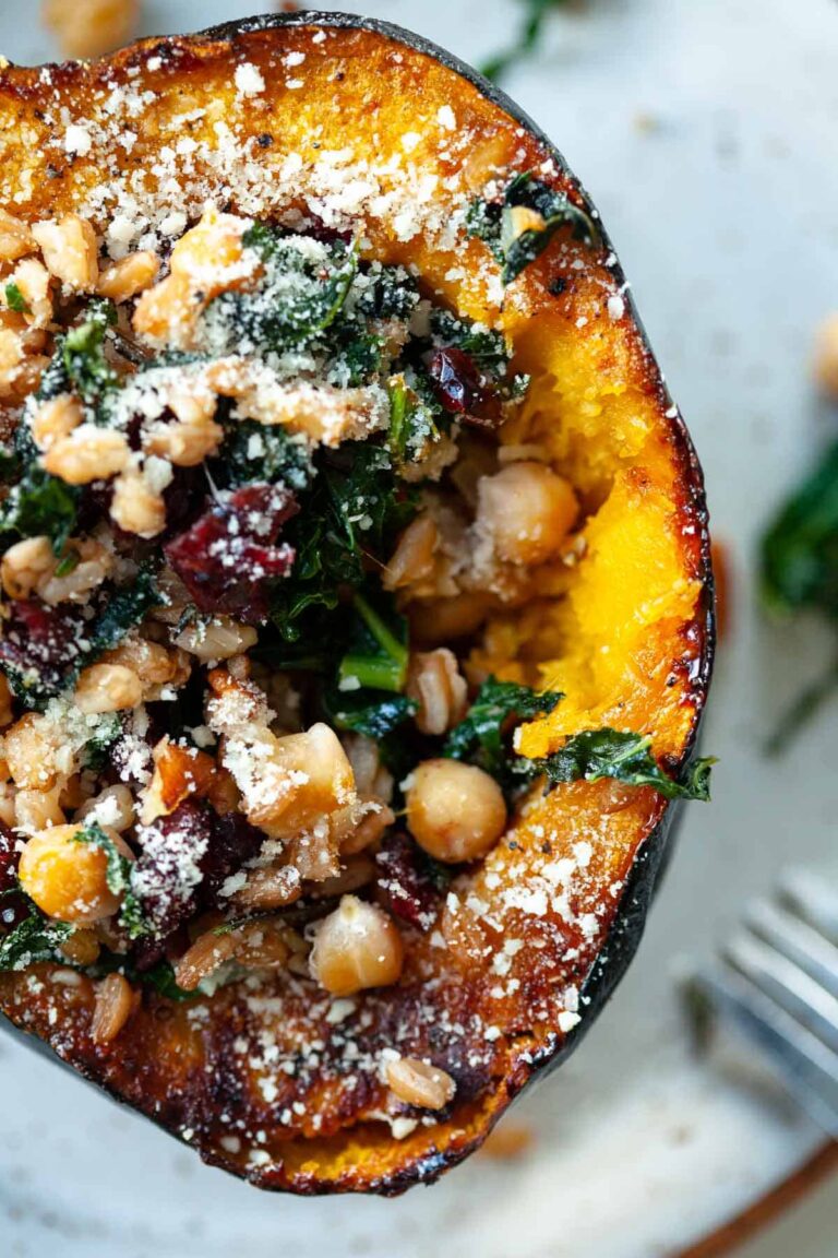 Vegetarian Stuffed Acorn Squash | Kara Lydon