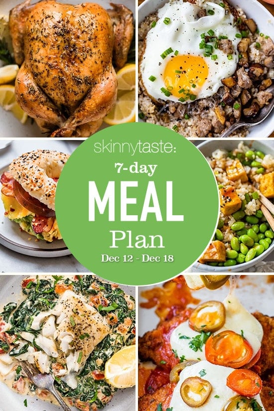 7 Day Healthy Meal Plan (Dec 12-18)