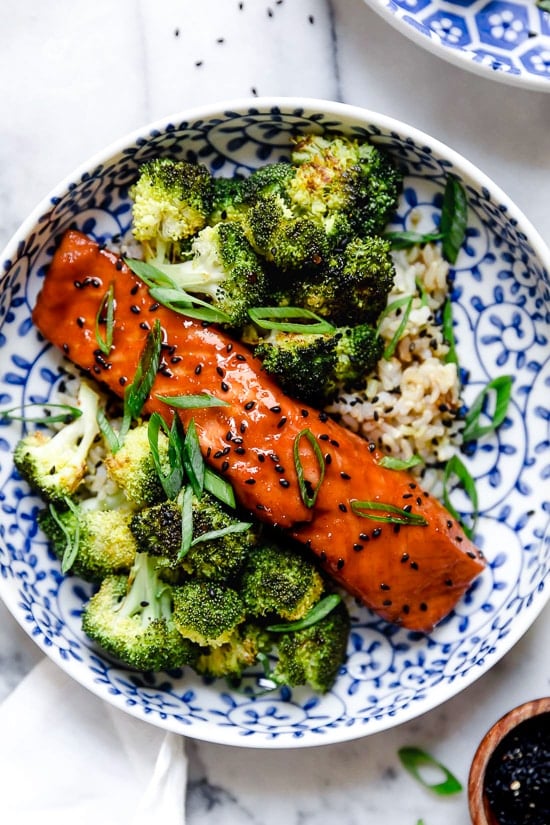 Air Fryer Salmon with Maple Soy Glaze (5 Ingredients)