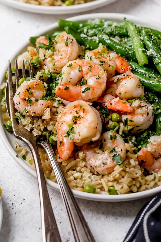 30-Minute Shrimp, Peas and Rice (A family favorite!)