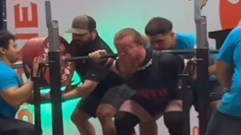 Blake Lehew Breaks 317.5-Kilogram (700-Pound) Raw Squat Barrier In Competition