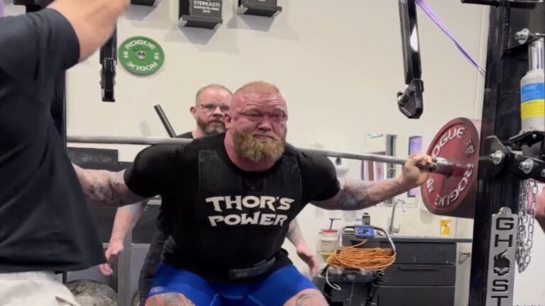 Hafthor Björnsson Squats 420 Kilograms (925.9 Kilos) Raw, Continues Powerful Return to Strongman