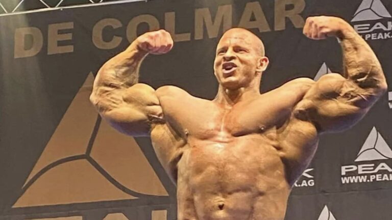 Michal Križo Reveals Lean Physique Over 300 Kilos in Guest Posing Appearance