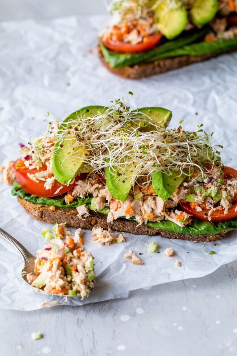 Open Faced Tuna Sandwich with Avocado