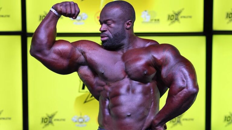 Samson Dauda Resembles a Massive Titan While Guest Posing at 10X Ben Weider 2023