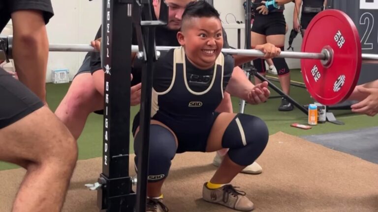 11-Yr-Old Jordan Mica (56KG) Scores 4 Latest Competition PRs Including 80-Kilogram (176.3-Pound) Squat