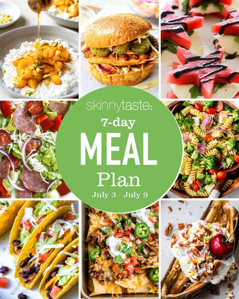 Free 7 Day Healthy Meal Plan (July 3-9)