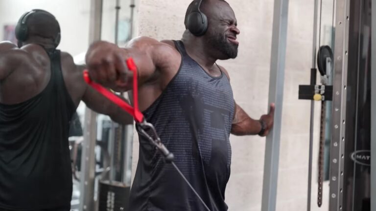 Samson Dauda Trains Shoulders and Calves During 2023 Mr. Olympia Prep