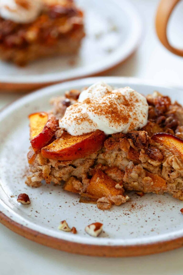 Peach Baked Oatmeal | Kara Lydon