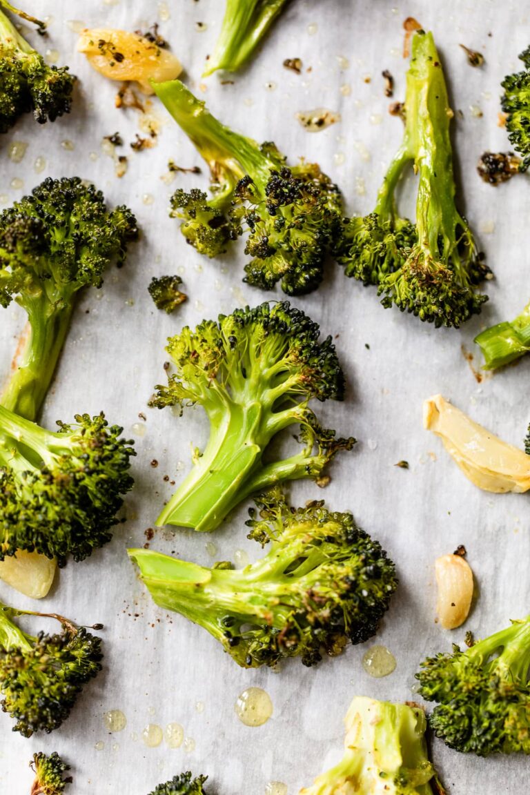 Roasted Broccoli with Smashed Garlic