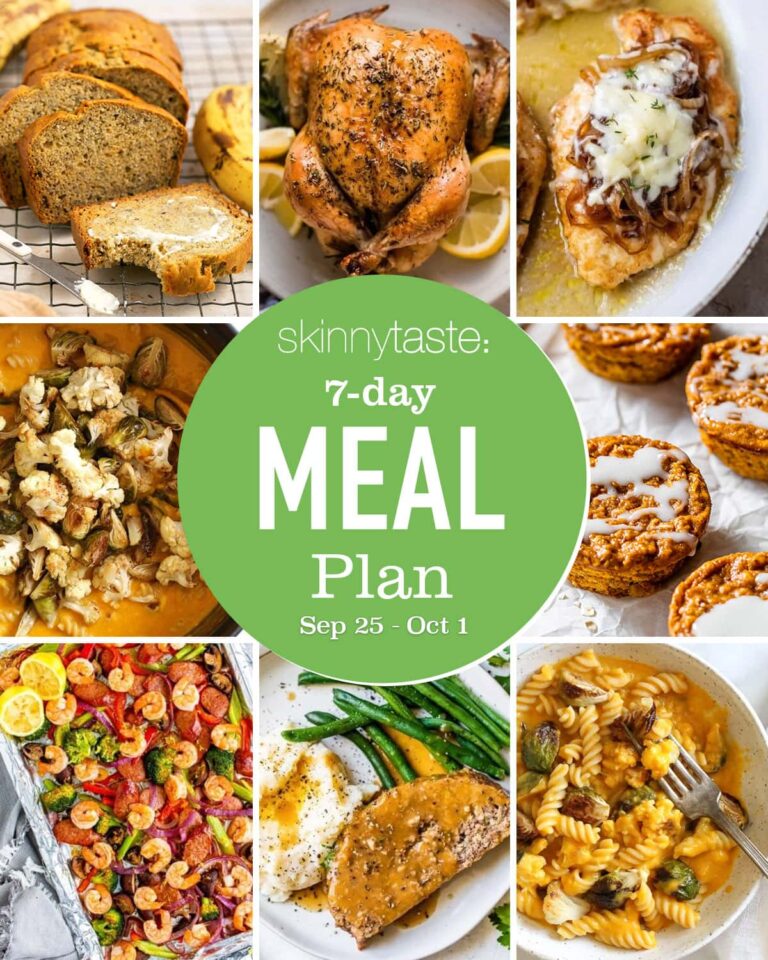 Free 7 Day Healthy Meal Plan (Sept 25-Oct 1)