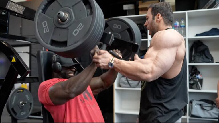 Samson Dauda Trains Chest and Calves with Classic Physique Olympia Competitor Michael Daboul 